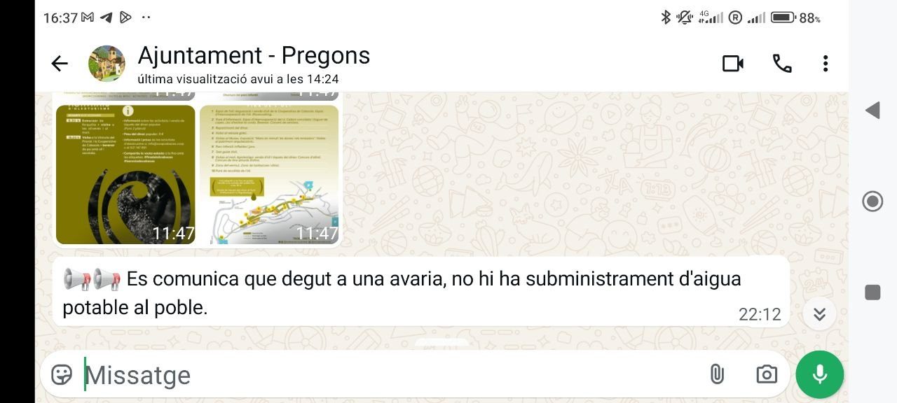 Cabassers sense aigua potable des d’ahir a la nit per una avaria