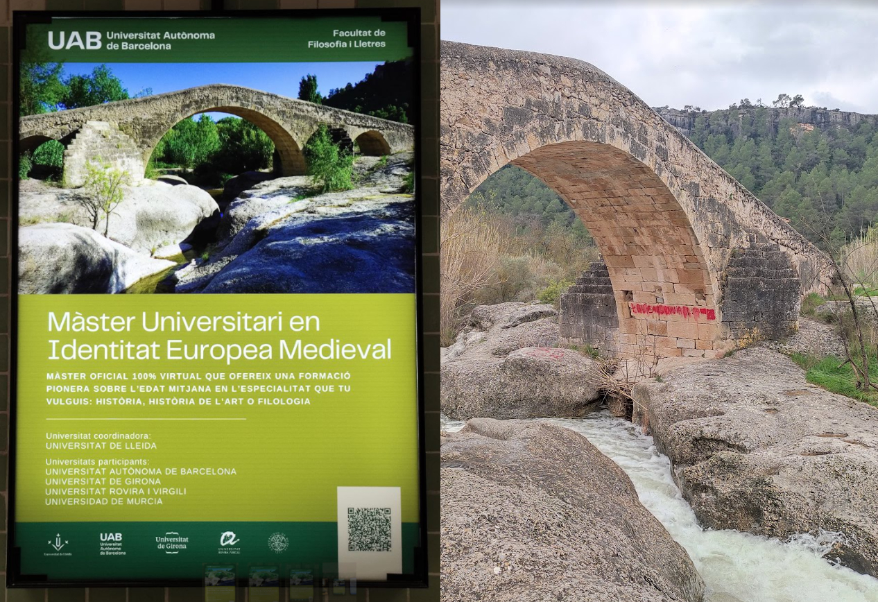 Mentre la UAB usa el Pont Vell com a imatge de l’excel·lència acadèmica, continua brut per les pintades