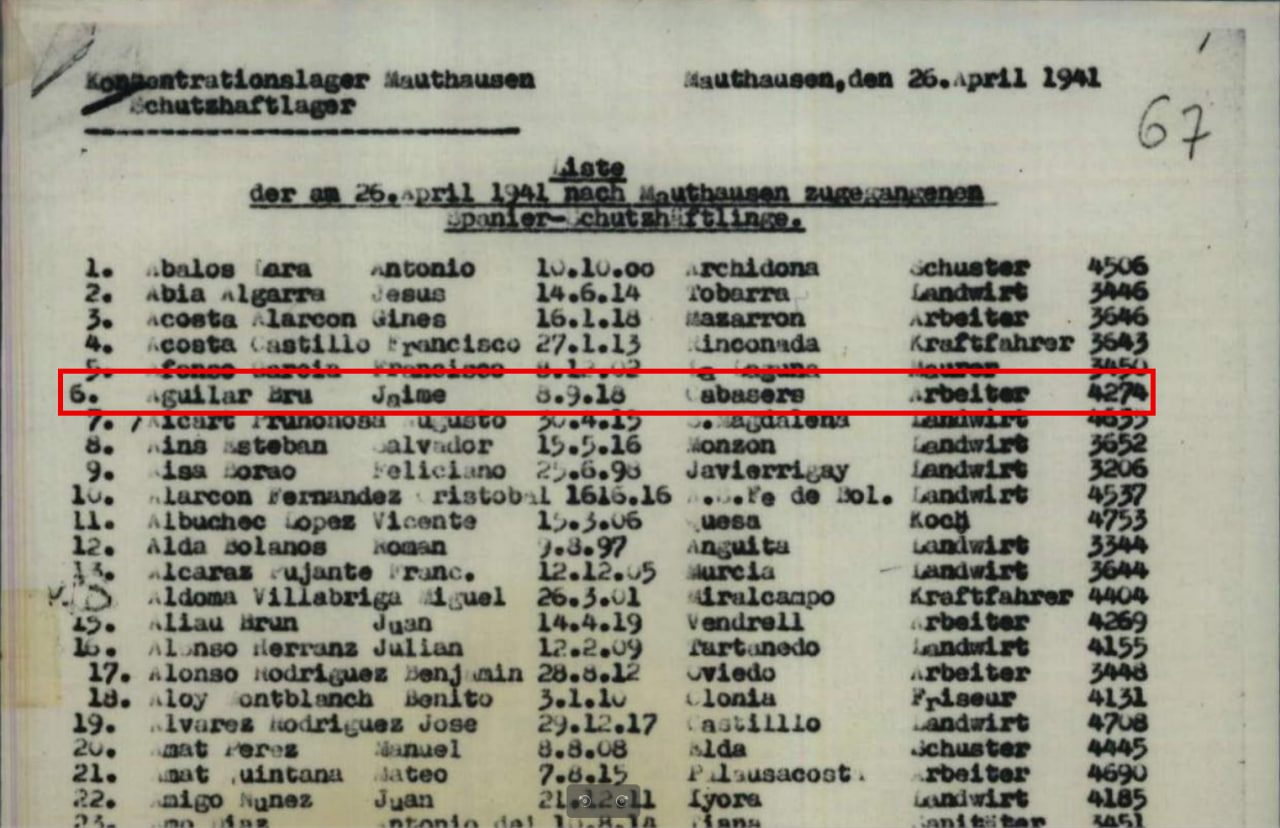 Reconstruïm el pas de Jaume Aguilar Bru per Mauthausen amb nous documents