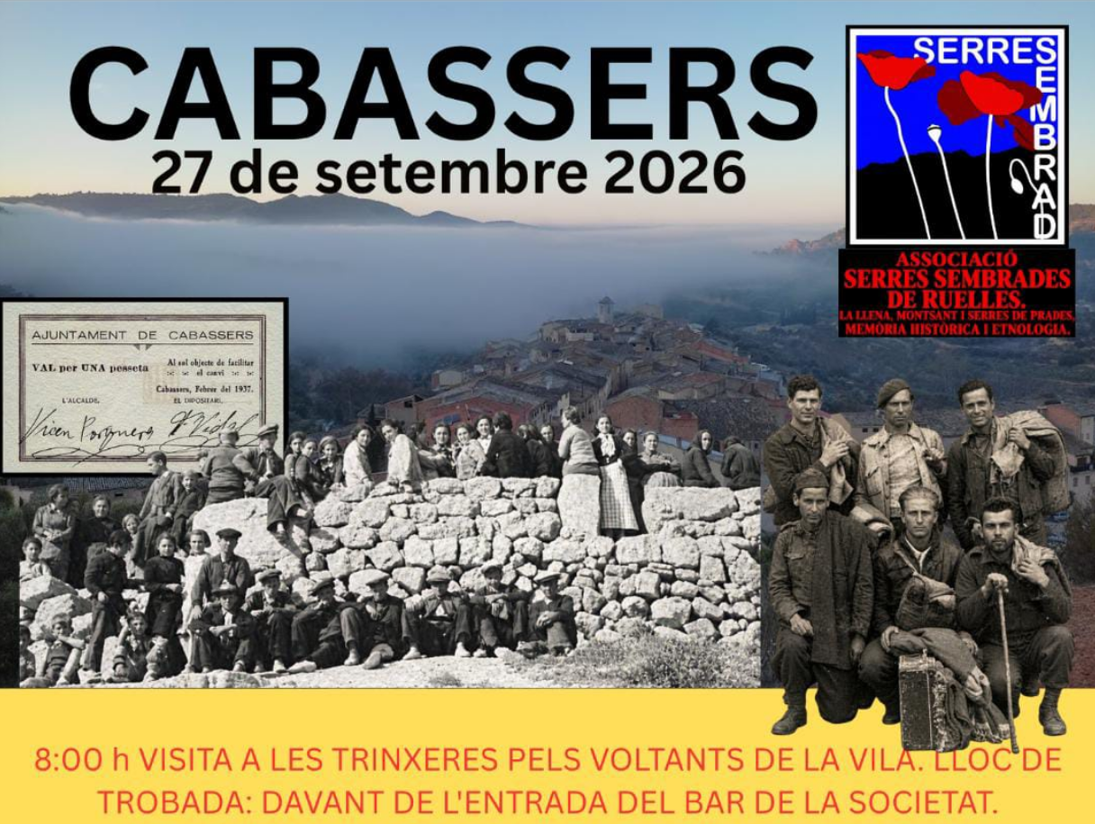 Cabassers acollirà una jornada dedicada a la memòria històrica el proper 27 de setembre